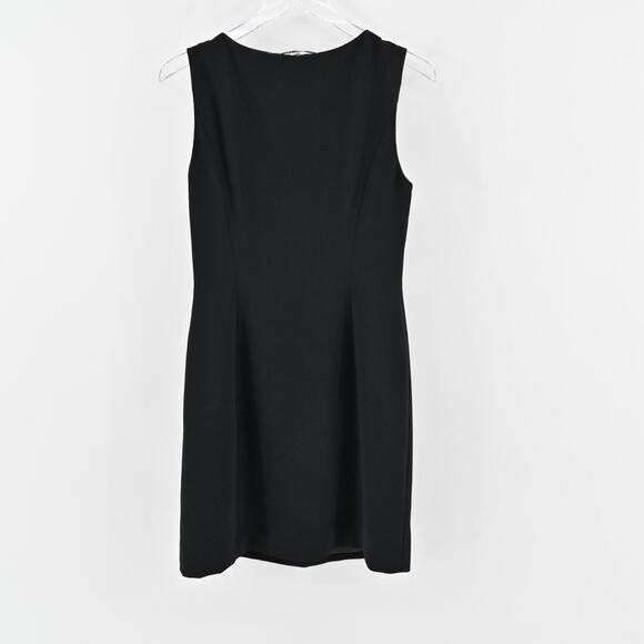 ELIE TAHARI Dress Size 8 Black Scoop Neck Pleated Front Detail Sleeveless Mini - Picture 5 of 13